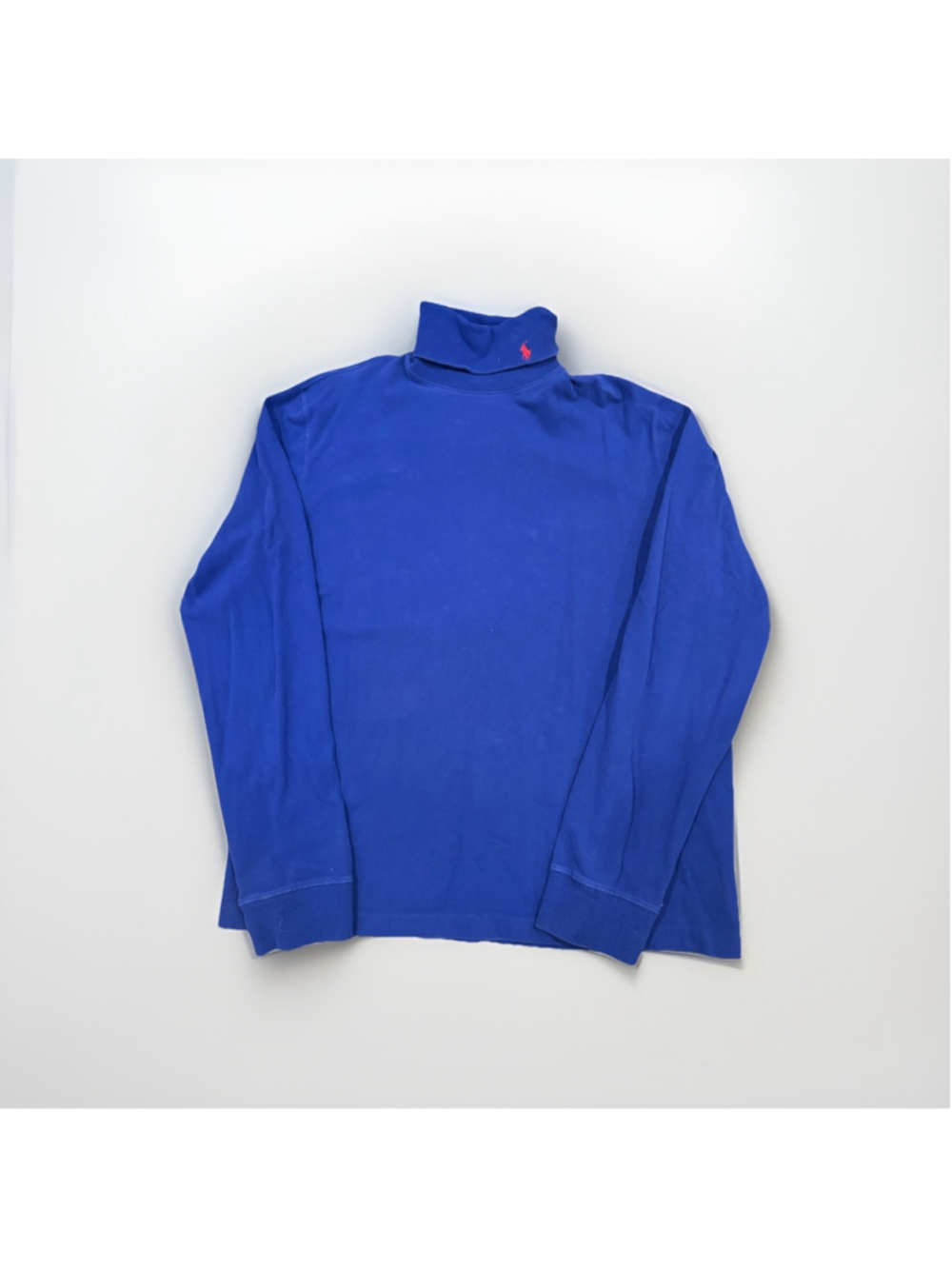 Vintage Polo Ralph Lauren Turtleneck Shirt Blue Long Sleeve Mens Cotton XL I1